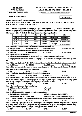 Đề thi thử THPT Quốc gia môn Hóa học lần 1 năm 2017 - Mã đề 132 - Trường THPT chuyên Bạc Liêu (Có đáp án)
